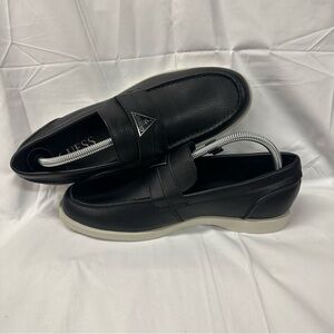 Guess Black Leather Loafers for Men